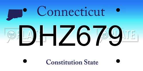 DHZ679 Connecticut License Plate