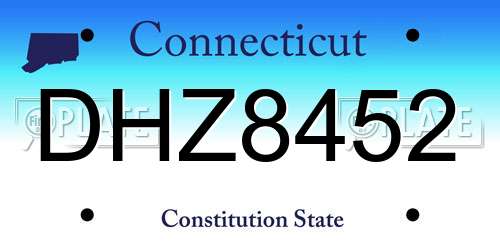 DHZ8452 Connecticut License Plate