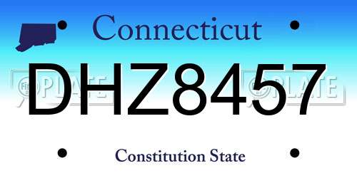 DHZ8457 Connecticut License Plate