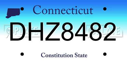 DHZ8482 Connecticut License Plate
