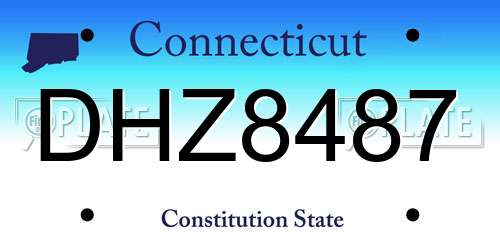 DHZ8487 Connecticut License Plate