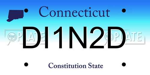 DI1N2D Connecticut License Plate