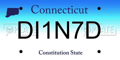 DI1N7D Connecticut License Plate