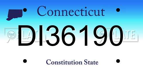 DI36190 Connecticut License Plate