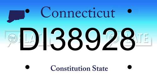 DI38928 Connecticut License Plate