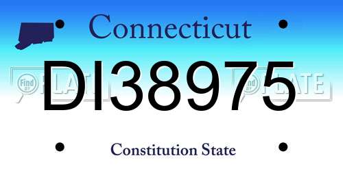 DI38975 Connecticut License Plate