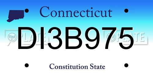 DI3B975 Connecticut License Plate