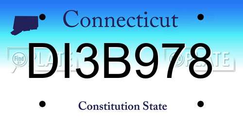 DI3B978 Connecticut License Plate
