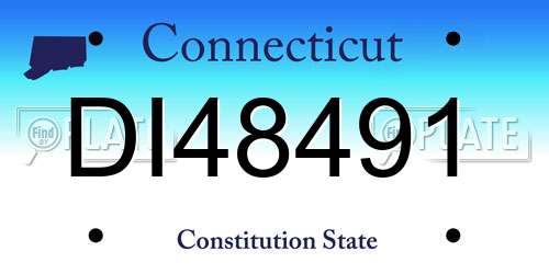 DI48491 Connecticut License Plate