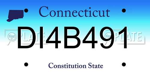 DI4B491 Connecticut License Plate