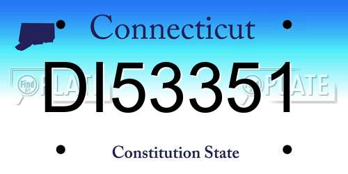 DI53351 Connecticut License Plate