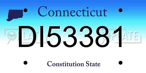 DI53381 Connecticut License Plate