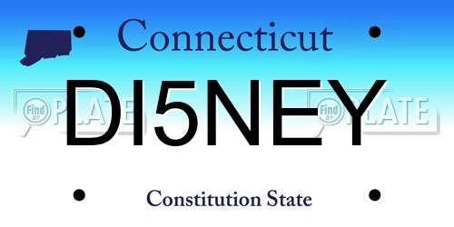 DI5NEY Connecticut License Plate