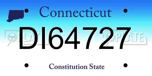 DI64727 Connecticut License Plate