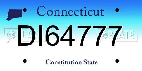 DI64777 Connecticut License Plate