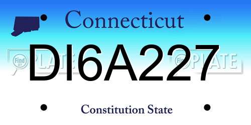 DI6A227 Connecticut License Plate