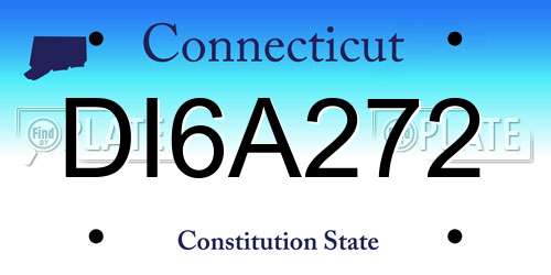 DI6A272 Connecticut License Plate