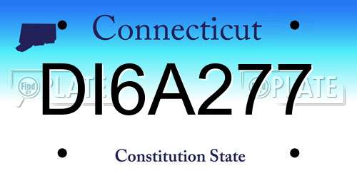 DI6A277 Connecticut License Plate