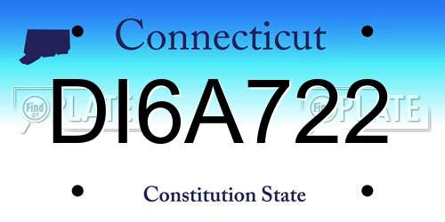 DI6A722 Connecticut License Plate
