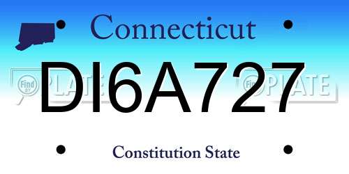 DI6A727 Connecticut License Plate