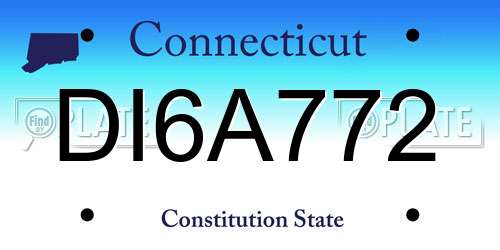 DI6A772 Connecticut License Plate
