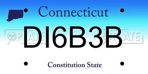 DI6B3B Connecticut License Plate