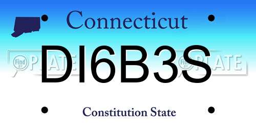 DI6B3S Connecticut License Plate