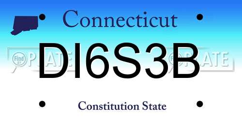 DI6S3B Connecticut License Plate