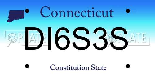 DI6S3S Connecticut License Plate