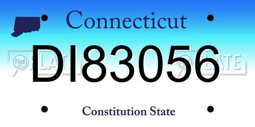 DI83056 Connecticut License Plate