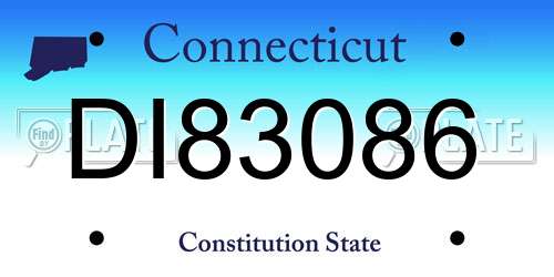DI83086 Connecticut License Plate