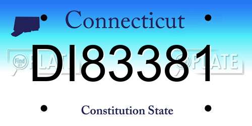 DI83381 Connecticut License Plate