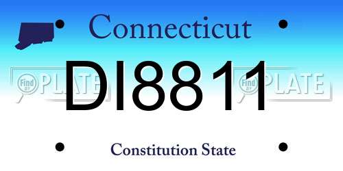 DI8811 Connecticut License Plate