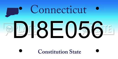 DI8E056 Connecticut License Plate
