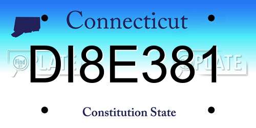 DI8E381 Connecticut License Plate