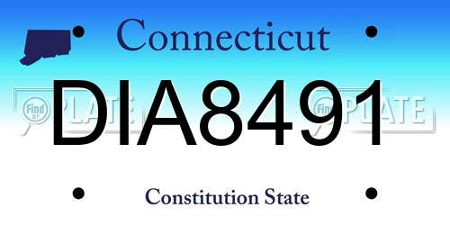 DIA8491 Connecticut License Plate