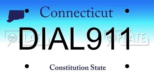 DIAL911 Connecticut License Plate