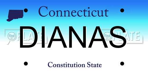 DIANAS Connecticut License Plate