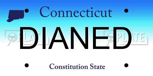 DIANED Connecticut License Plate