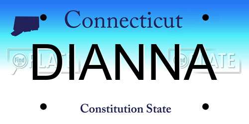 DIANNA Connecticut License Plate