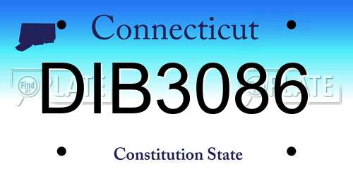 DIB3086 Connecticut License Plate