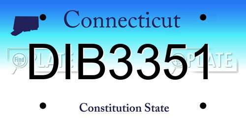 DIB3351 Connecticut License Plate