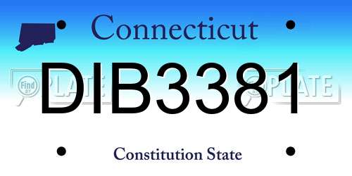 DIB3381 Connecticut License Plate