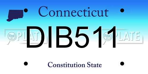 DIB511 Connecticut License Plate