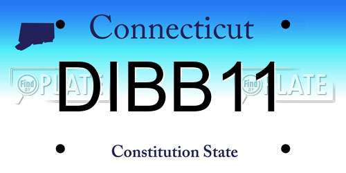 DIBB11 Connecticut License Plate