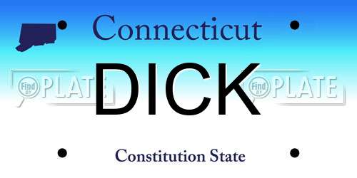 DICK Connecticut License Plate
