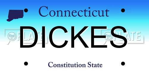 DICKES Connecticut License Plate