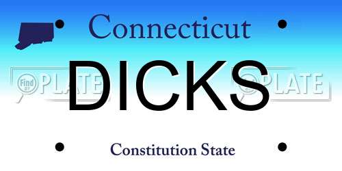 DICKS Connecticut License Plate