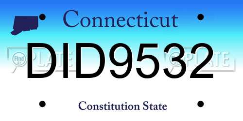 DID9532 Connecticut License Plate