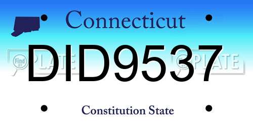 DID9537 Connecticut License Plate
